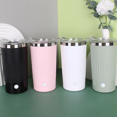 電動のレジコーヒーカップ 自動自動混ぜたタンブラー ステンレスステール ミックスカップ 500ml