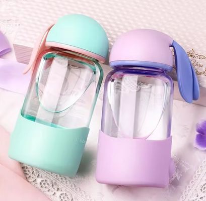 340ml カスタマイズされた熱隔熱 可愛いウサギ耳 ユニセックス屋外用 ガラス水瓶