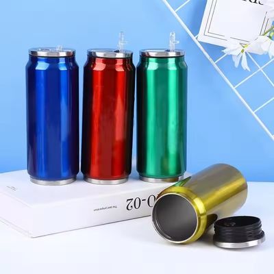 201 ステンレス鋼 壁の二重 掃除 隔離 コラ缶 フリップストロー蓋付き