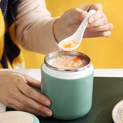 隔離式朝食カップ 食品瓶 400ml かわいいデザインスタイル サーモス ランチボックス スプーン