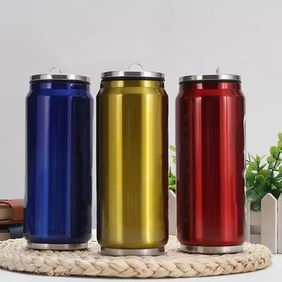 ゴールド ダブルウォール ステンレス スチール コラ ボトル 真空 サーモス 缶 水 コーク ボトル 350/500ml
