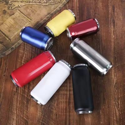 ゴールド ダブルウォール ステンレス スチール コラ ボトル 真空 サーモス 缶 水 コーク ボトル 350/500ml