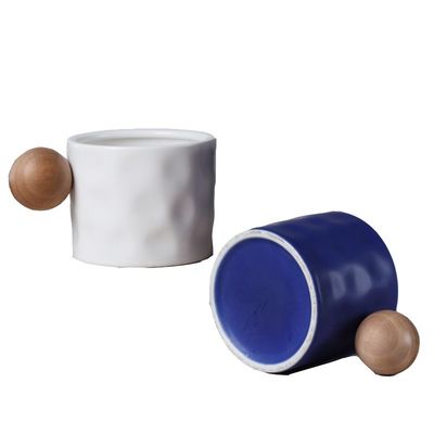 HANDGRIP アクセサリー 330 ML 木製ハンドル付きセラミックコーヒーカップ クリエイティブギフトカップ