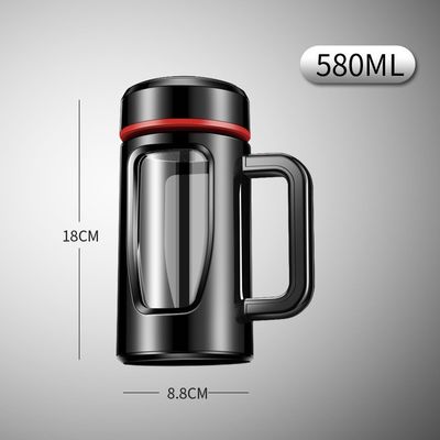 旅行や屋外活動のための580Ml透明ガラス飲料水ボトル