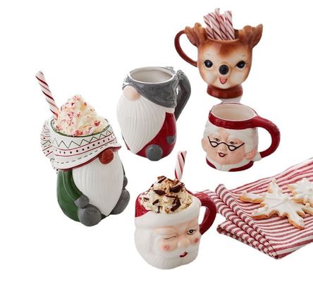 400ML セラミック クリスマス 休み ローズ カフェカップ 3D サンタスノーマン 鹿デザイン