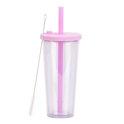 バック・トゥ・スクール オカシオン 隔離式 ダブルウォールデザイン カスタムロゴと蓋付きの 24 OZ プラスチックカップ