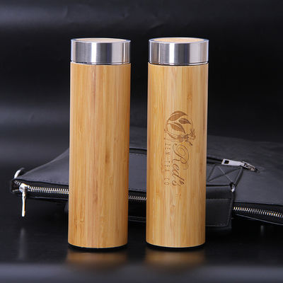 コーヒー ティー 水 竹 ステンレス 熱水 ボトル 350ml 450ml 500ml