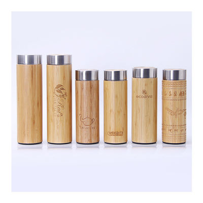 コーヒー ティー 水 竹 ステンレス 熱水 ボトル 350ml 450ml 500ml