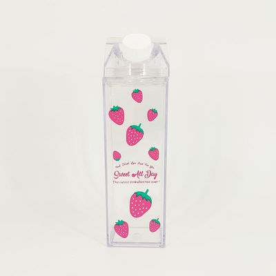 透明な四角形の牛乳カートボックス 形 500ml プラスチック飲料ボトル 大容量カップ
