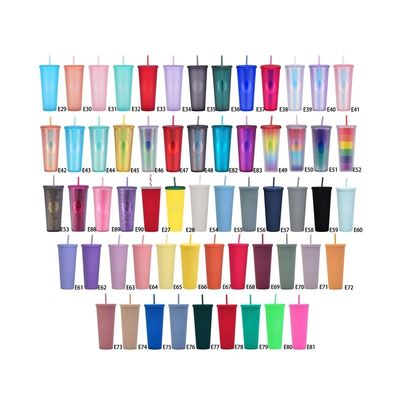 24オンス Modern Design ファッションカップ 防水 壁とストロー
