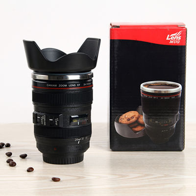 独創的な400ml 絶縁式自動回転式 乱すカメラ レンズ 形 コーヒーカップ お茶