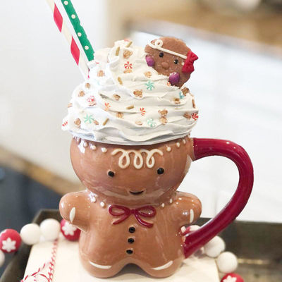 クリスマス・デイ ホリデー カスタム 300ml おかしなジンジャーケーキマン マジック・クッキー・ハンドリング・カップ