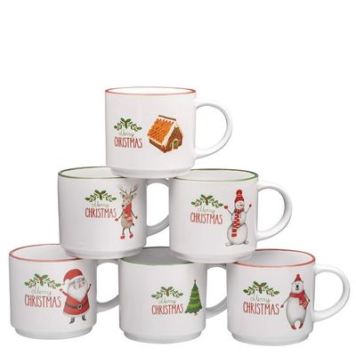 陶磁 クリスマスコーヒーカップ ファンキー 素敵な家庭用プレゼント 14オンス容量