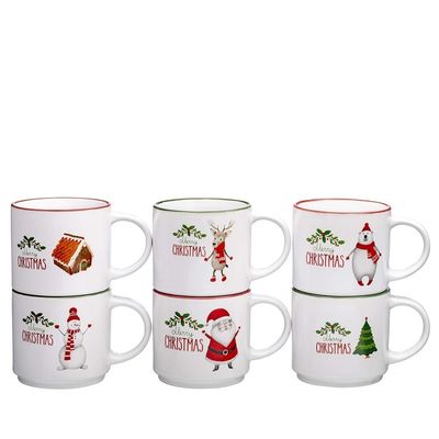 陶磁 クリスマスコーヒーカップ ファンキー 素敵な家庭用プレゼント 14オンス容量