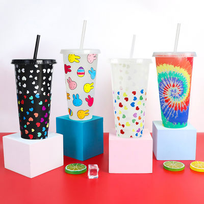 防水 16オンス 24オンス BPAフリー プラスチックコーヒーカップ 冷たい水のボトル