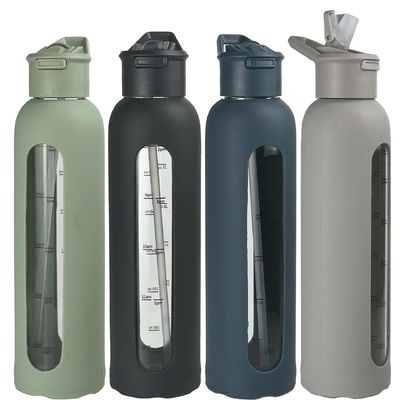直接飲料水ボトル 大容量 700ml/1000ml フリップ蓋とストローを含む