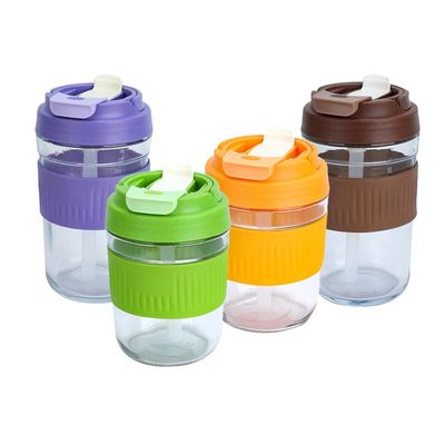 400ML/550ML ハイヘビーベース クリアグラスカップ ストロー クリエイティブとユニークなデザイン