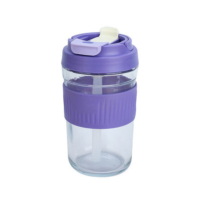 400ML/550ML ハイヘビーベース クリアグラスカップ ストロー クリエイティブとユニークなデザイン