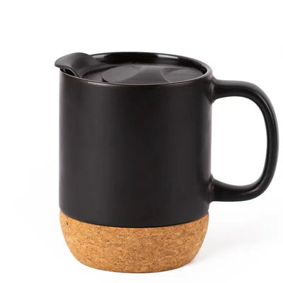 14 OZ コルクベース石器 マット カスタムデザイン 母の日 バレンタインデー 陶器 カスタムカップ PP蓋付き