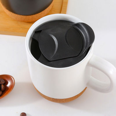 14 OZ コルクベース石器 マット カスタムデザイン 母の日 バレンタインデー 陶器 カスタムカップ PP蓋付き