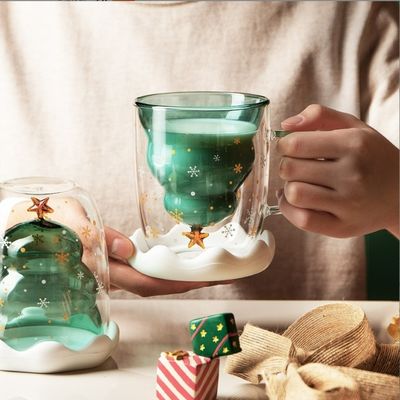 高温耐性200ml クリスマスプレゼントのガラスカップ