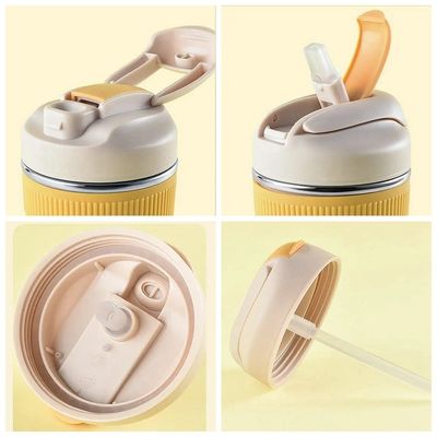 316 ステンレス スチール 可愛い 旅行 カップ カフェ 絶縁 タンブラー 掃除 熱 カップ ストロー