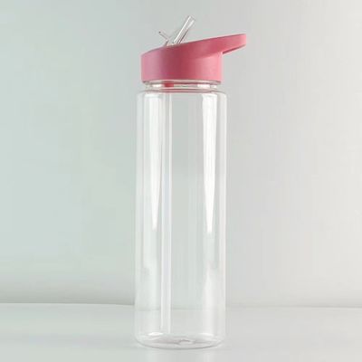 500ml/750ml 外部用 BPA のないプラスチック水瓶 折りたたみストローとポータブルなデザイン