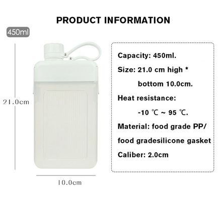 450ml BPA 無 携帯 防水 PP プラスチックの スポーツジュース ボトル
