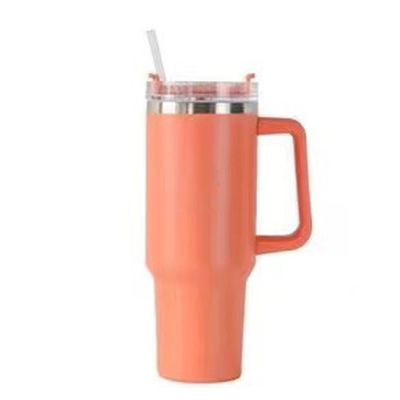OEM 40 OZ トンブラー ハンドル ステンレス スチール 18/8 真空 旅行 カフェ カップ と ストロー