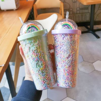 550ml 透明なPCプラスチックカップ BPAのない二面壁の再利用可能なミルクシェイクカップ