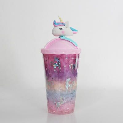 430ml 容量 おしゃれ 屋外用 水瓶 かわいい ユニコーンの形 蓋付き 漏れ防止