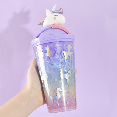 430ml 容量 おしゃれ 屋外用 水瓶 かわいい ユニコーンの形 蓋付き 漏れ防止