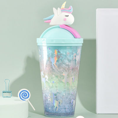 430ml 容量 おしゃれ 屋外用 水瓶 かわいい ユニコーンの形 蓋付き 漏れ防止