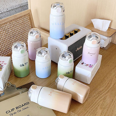 オーダーメイド ロゴ ポータブル 350ml 450ml 美しい子供や学生のための真空カップ