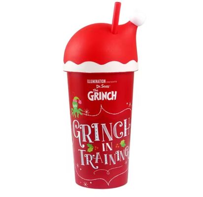 クリスマスプレゼント 20オンス 再利用可能なプラスチック 子供サンタ帽子 カップ