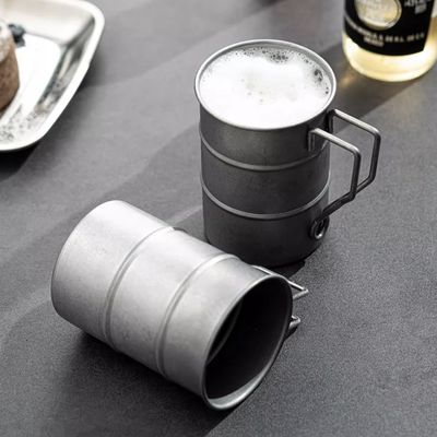 ヴィンテージ 380ml カフェカップ 携帯式 304 ステンレス スチール 水瓶 旅行用