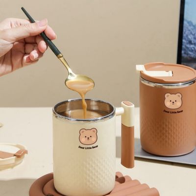 直接 450ml 304ステンレスステールコーヒーカップ ハンドルとカスタマイズされた色ロゴ