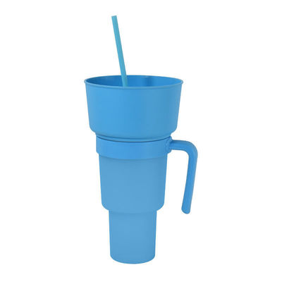 オーダーメイド ロゴ 容認 広口 1L プラスチックのスナックカップ スナックトレイとストロー