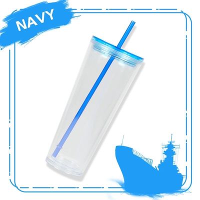 オーダーメイド スタイリッシュ シンプル 710ML 透明な水瓶 蓋とストローロゴ印刷受付