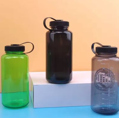 ユニセックス 1000ml 大容量 水杯 スケール 防水カップ PS プラスチック素材