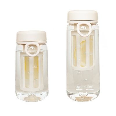 TOUR 露天透明プラスチック水瓶と茶の注入器 450ML/600ML容量