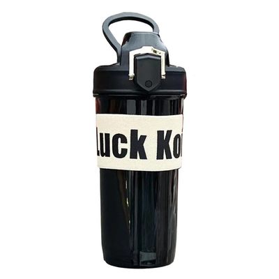 600ML オーダーメイドロゴと再利用可能なプラスチックストローカップ エコフレンドリー水瓶