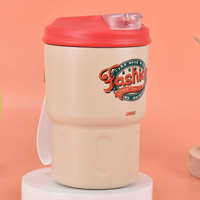 350ml かわいいデザインのステンレスステール 壁が2つ 蓋付きの真空隔熱コーヒーカップ