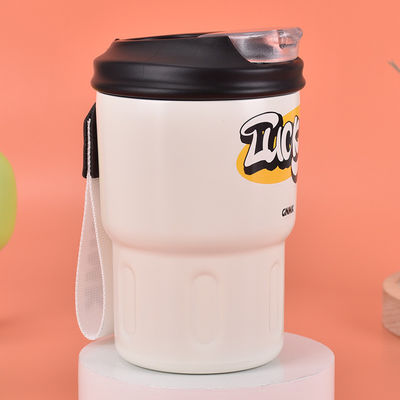 350ml かわいいデザインのステンレスステール 壁が2つ 蓋付きの真空隔熱コーヒーカップ