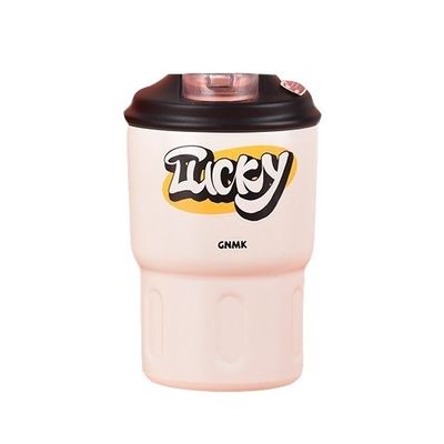 350ml かわいいデザインのステンレスステール 壁が2つ 蓋付きの真空隔熱コーヒーカップ