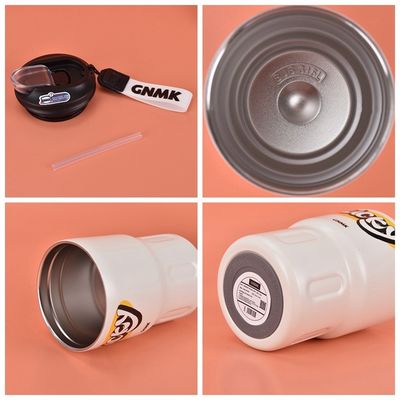 350ml かわいいデザインのステンレスステール 壁が2つ 蓋付きの真空隔熱コーヒーカップ