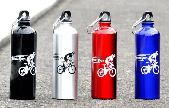 750ml オーダーメイド ロゴ プリント メタル アルミニウム バイク 水瓶 カラバイナー