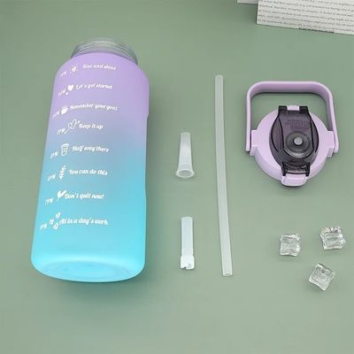 プラスチックストロー スポーツ 水瓶 大容量 グラデント カラー 屋外用 飲み物 カップ