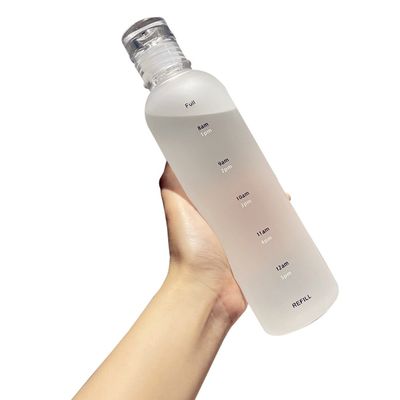 スポーツキャンプ旅行のための蓋と蓋付きの500MLタイムマーカープラスチック水瓶