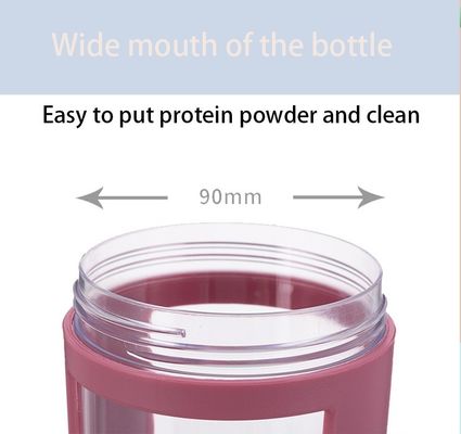 ジム プロテインシェイカ ボトル 650ml 耐久性 透明なプラスチック オーダーメイド ロゴと混ぜるボール